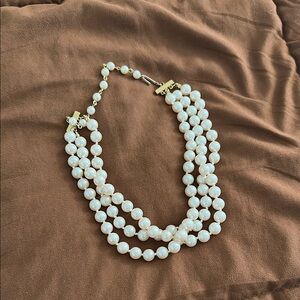 Elegant Triple-Strand Faux Pearl Necklace